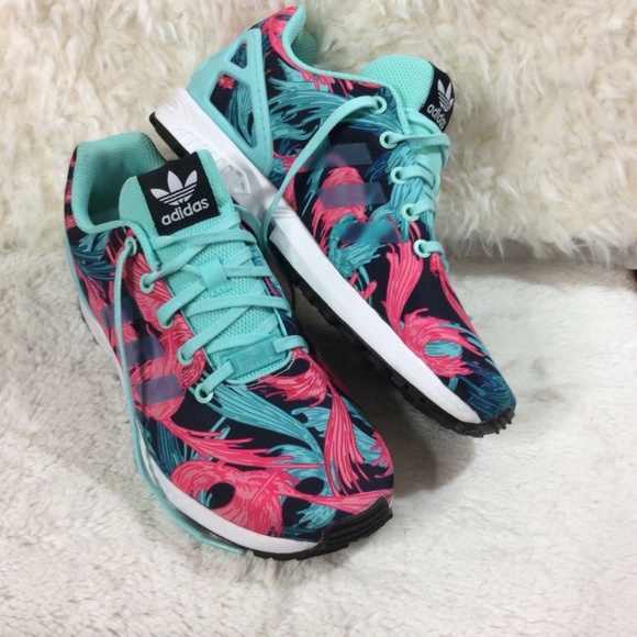 New Adidas  Navy Blue,Pink & Teal Shoes Sz 6.5 - Picture 4 of 8